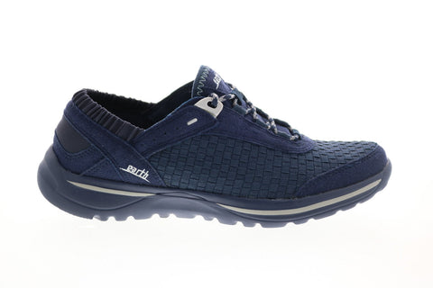 Earth Inc. Agile Woven Womens Blue Canvas Lace Up Lifestyle Sneakers Shoes