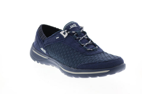 Earth Inc. Agile Woven Womens Blue Canvas Lace Up Lifestyle Sneakers Shoes