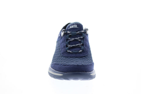 Earth Inc. Agile Woven Womens Blue Canvas Lace Up Lifestyle Sneakers Shoes