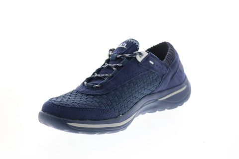 Earth Inc. Agile Woven Womens Blue Canvas Lace Up Lifestyle Sneakers Shoes