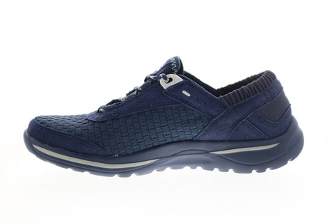 Earth Inc. Agile Woven Womens Blue Canvas Lace Up Lifestyle Sneakers Shoes