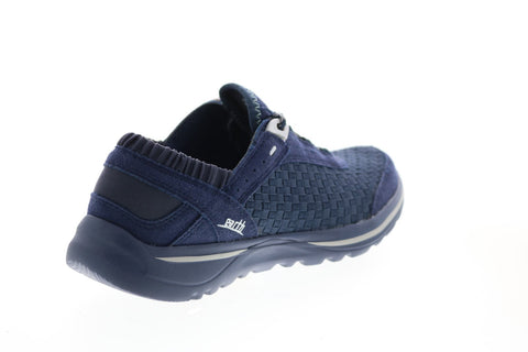 Earth Inc. Agile Woven Womens Blue Canvas Lace Up Lifestyle Sneakers Shoes