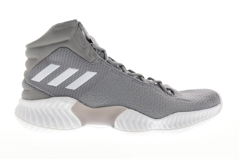 Adidas Pro Bounce 2018 Mens Gray Textile Athletic Lace Up Basketball Shoes