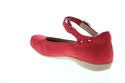 Earth Inc. Alder Alma Soft Bck Womens Red Nubuck Strap Flats Shoes