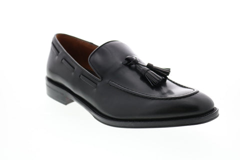 Bruno Magli Alfio Mens Black Leather Slip On Loafers & Slip Ons Tasseled Shoes