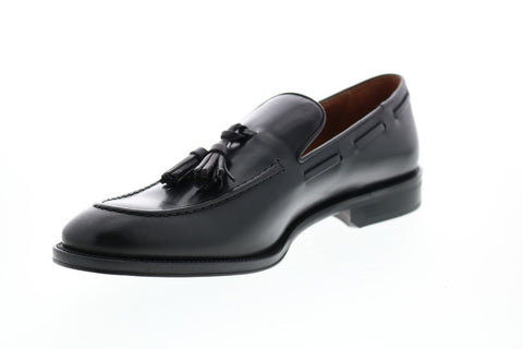 Bruno Magli Alfio Mens Black Leather Slip On Loafers & Slip Ons Tasseled Shoes