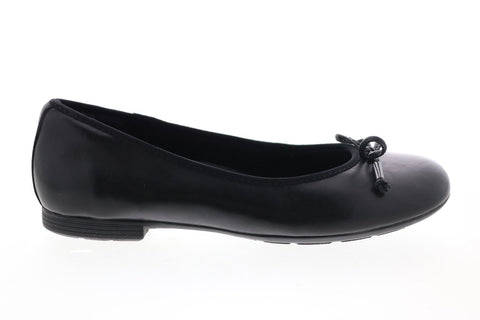 Earth Inc. Alina Soft Leather Womens Black Slip On Ballet Flats Shoes