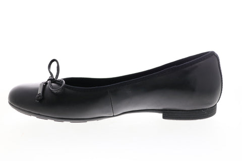 Earth Alina Soft Leather Womens Black Slip On Ballet Flats Shoes