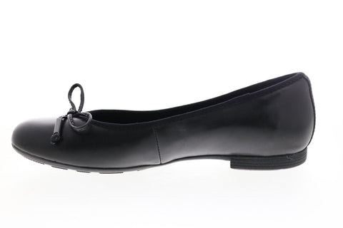 Earth Inc. Alina Soft Leather Womens Black Slip On Ballet Flats Shoes