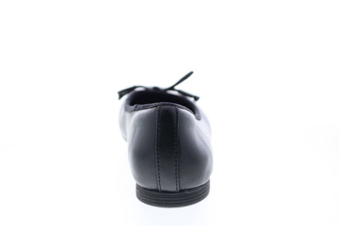 Earth Inc. Alina Soft Leather Womens Black Slip On Ballet Flats Shoes