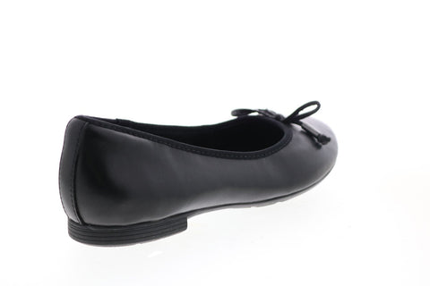 Earth Inc. Alina Soft Leather Womens Black Slip On Ballet Flats Shoes