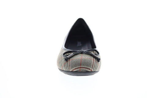 Earth Inc. Alina Fabric Print Womens Gray Canvas Slip On Ballet Flats Shoes