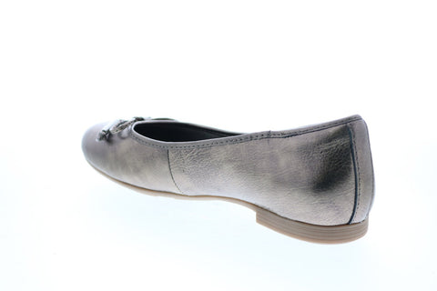 Earth Inc. Alina Womens Gray Leather Slip On Ballet Flats Shoes