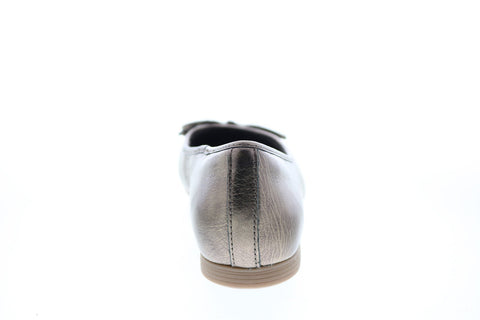 Earth Inc. Alina Womens Gray Leather Slip On Ballet Flats Shoes
