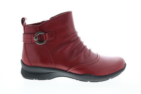 Earth Inc. Alta Side Zip Womens Red Leather Zipper Ankle & Booties Boots