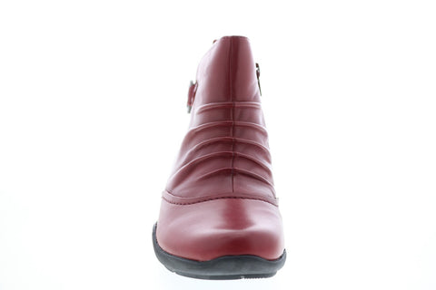 Earth Inc. Alta Side Zip Womens Red Leather Zipper Ankle & Booties Boots