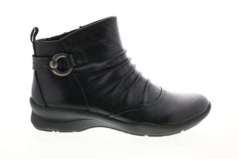Earth Alta Side Zip Womens Black Leather Zipper Ankle & Booties Boots
