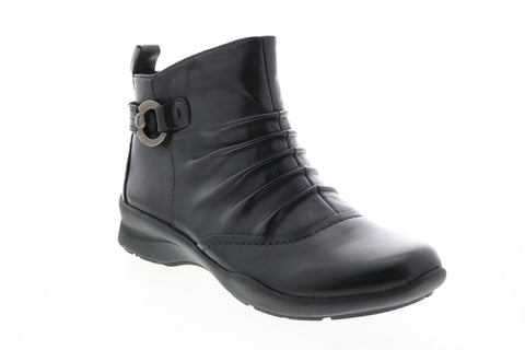 Earth Inc. Alta Side Zip Womens Black Leather Zipper Ankle & Booties Boots