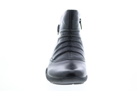 Earth Inc. Alta Side Zip Womens Black Leather Zipper Ankle & Booties Boots