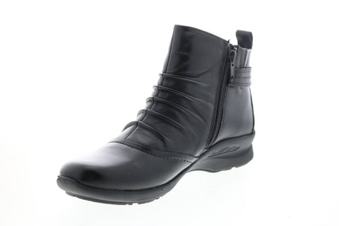 Earth Alta Side Zip Womens Black Leather Zipper Ankle & Booties Boots