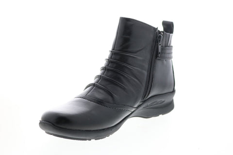 Earth Inc. Alta Side Zip Womens Black Leather Zipper Ankle & Booties Boots