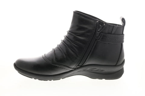 Earth Alta Side Zip Womens Black Leather Zipper Ankle & Booties Boots