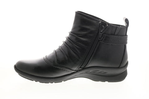Earth Inc. Alta Side Zip Womens Black Leather Zipper Ankle & Booties Boots