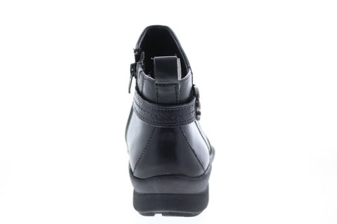 Earth Inc. Alta Side Zip Womens Black Leather Zipper Ankle & Booties Boots