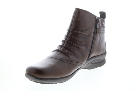 Earth Inc. Alta Side Zip Womens Brown Leather Zipper Ankle & Booties Boots