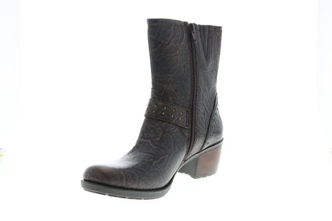 Earth Inc. Denali Altitude Metallic Leather Womens Brown Mid Calf Boots