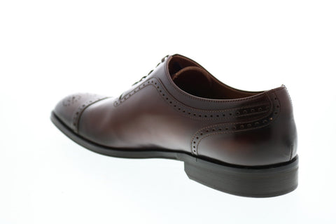 Bruno Magli Ancona Mens Brown Leather Lace Up Oxfords & Lace Ups Cap Toe Shoes