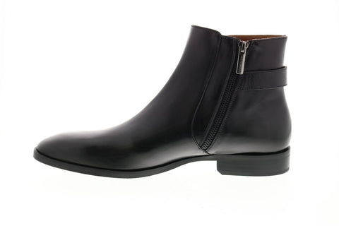 Bruno Magli Angiolini Mens Black Leather Zipper Boots Dress Shoes