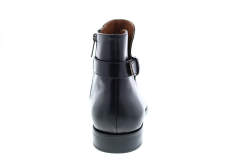 Bruno Magli Angiolini Mens Black Leather Zipper Boots Dress Shoes