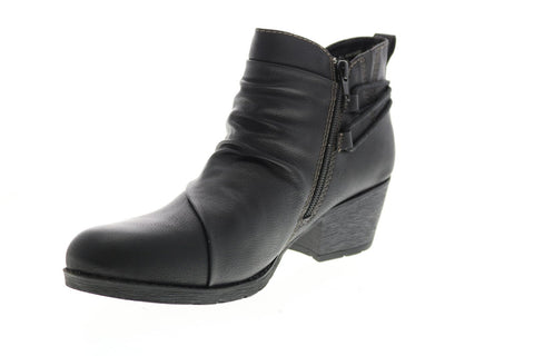 Earth Origins Anika Womens Black Synthetic Zipper Ankle & Booties Boots