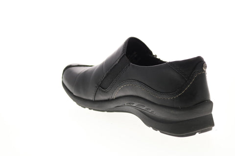 Earth Inc. Anise Slip On Womens Black Leather Zipper Loafer Flats Shoes