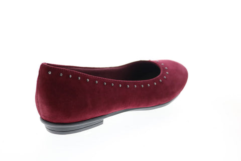 Earth Inc. Anthem Suede Womens Burgundy Suede Slip On Ballet Flats Shoes