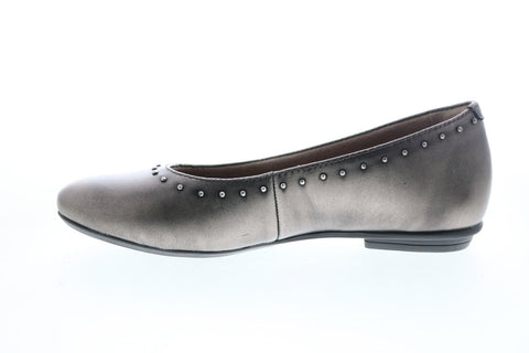 Earth Inc. Anthem Metallic Leather Womens Gray Slip On Ballet Flats Shoes