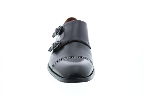 Bruno Magli Anzio Mens Black Leather Strap Oxfords & Lace Ups Monk Strap Shoes