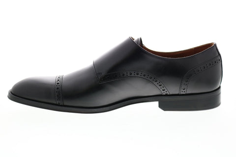 Bruno Magli Anzio Mens Black Leather Strap Oxfords & Lace Ups Monk Strap Shoes