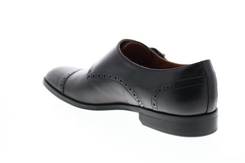 Bruno Magli Anzio Mens Black Leather Strap Oxfords & Lace Ups Monk Strap Shoes