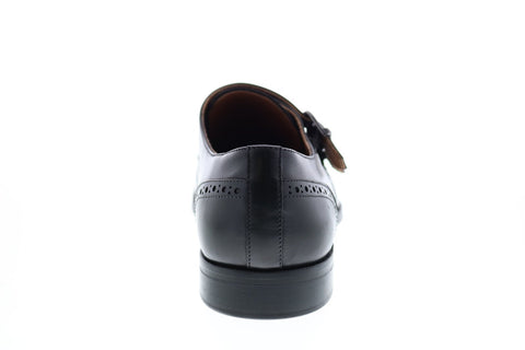 Bruno Magli Anzio Mens Black Leather Strap Oxfords & Lace Ups Monk Strap Shoes