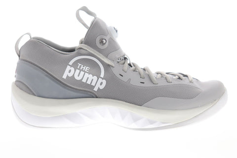 Reebok Zpump Rise The Pump Mens Gray Mesh Athletic Basketball Shoes