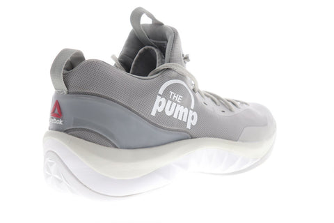 Reebok Zpump Rise The Pump Mens Gray Mesh Athletic Basketball Shoes
