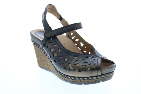 Earth Inc. Aquarius Cork Wedge Womens Brown Leather Wedges Heels Shoes