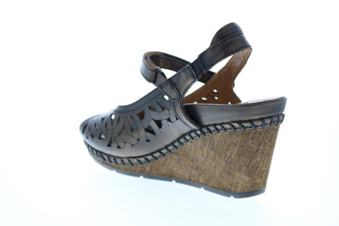 Earth Inc. Aquarius Cork Wedge Womens Brown Leather Wedges Heels Shoes
