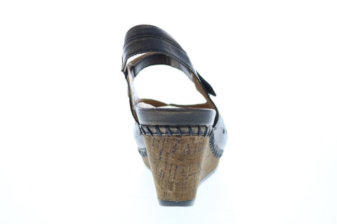 Earth Inc. Aquarius Cork Wedge Womens Brown Leather Wedges Heels Shoes