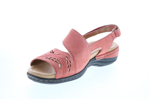 Earth Inc. Arbor Soft Buck Womens Orange Leather Strap Slingback Sandals Shoes