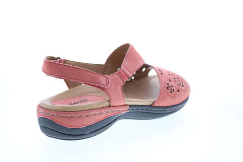 Earth Inc. Arbor Soft Buck Womens Orange Leather Strap Slingback Sandals Shoes