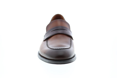 Bruno Magli Arezzo Mens Brown Leather Slip On Loafers & Slip Ons Penny Shoes