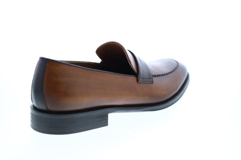 Bruno Magli Arezzo Mens Brown Leather Slip On Loafers & Slip Ons Penny Shoes